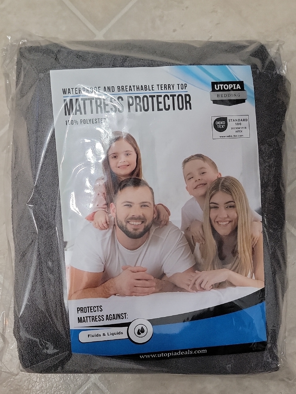 Utopia Bedding Gray Mattress Protector